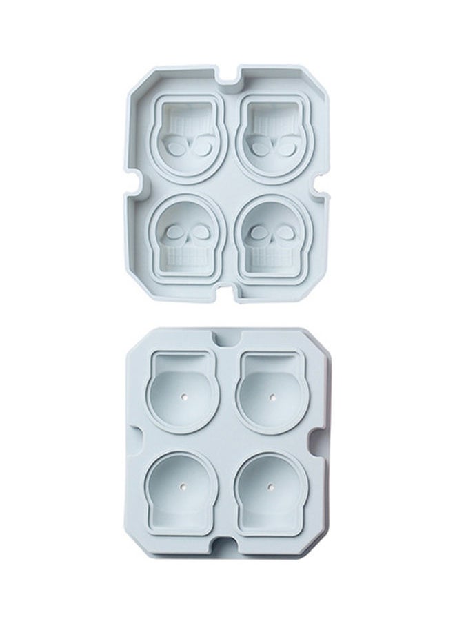 NIBEMINENT - Eco-friendly Skull Shape Silicone 3D Ice Cube Tray Blue - Image 1