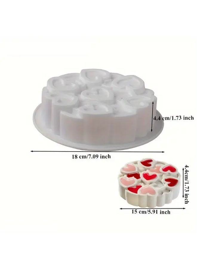 1pc Heart Shaped Silicone Nonstick 3D Baking Mold For Cake Dessert - Image 2
