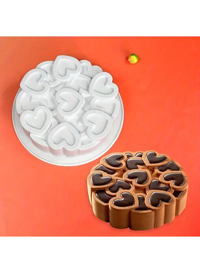 1pc Heart Shaped Silicone Nonstick 3D Baking Mold For Cake Dessert - Image 1