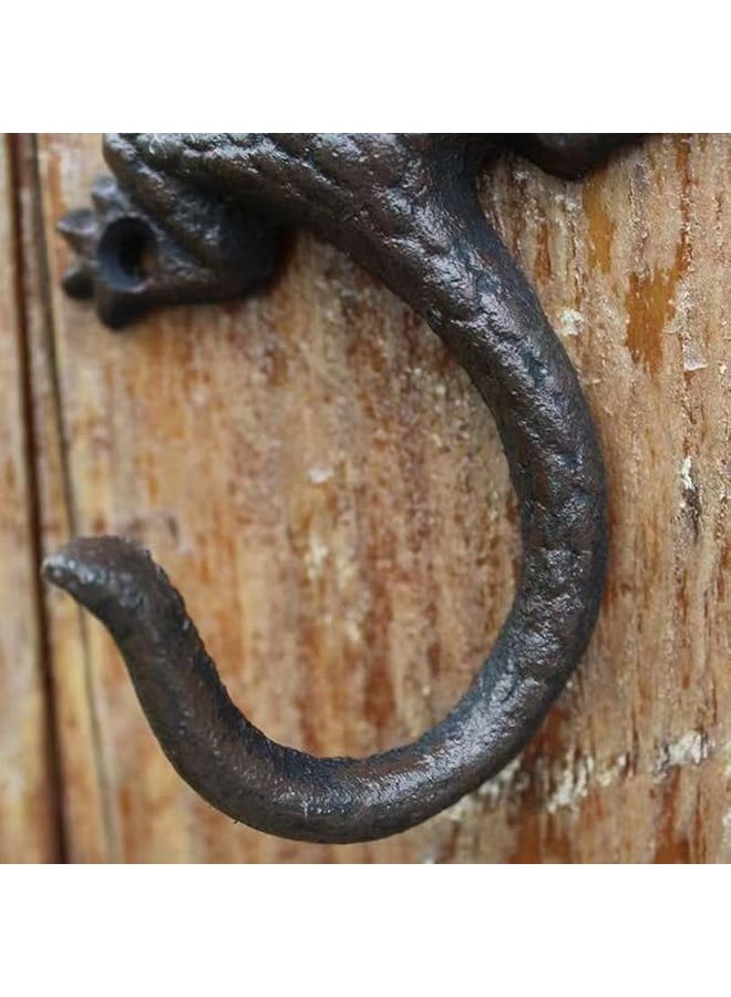 Gecko Shaped Cast Iron Wall Hook Heavy Duty Coat Rack For Home Storage - Image 5