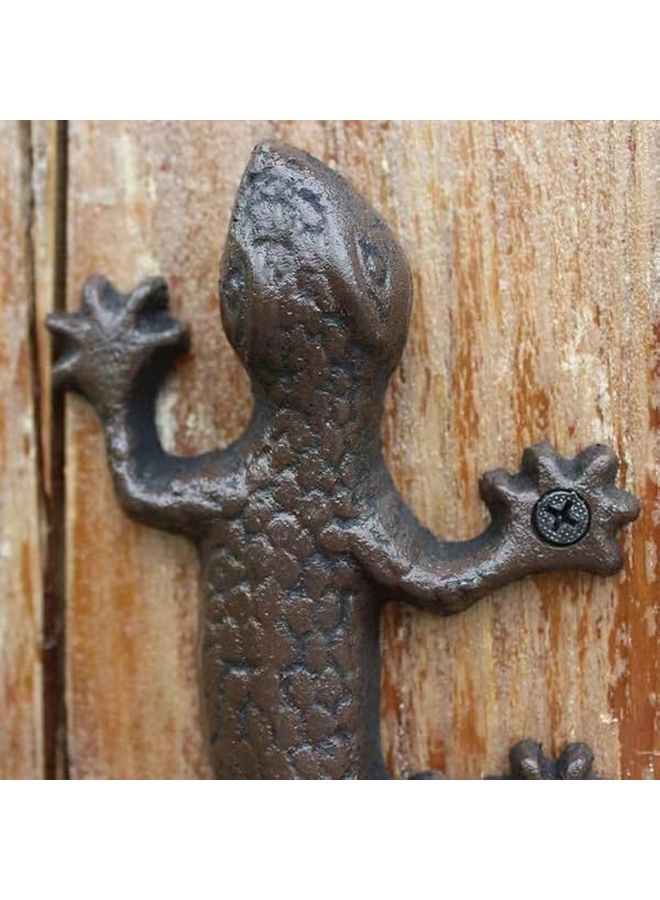 Gecko Shaped Cast Iron Wall Hook Heavy Duty Coat Rack For Home Storage - Image 4