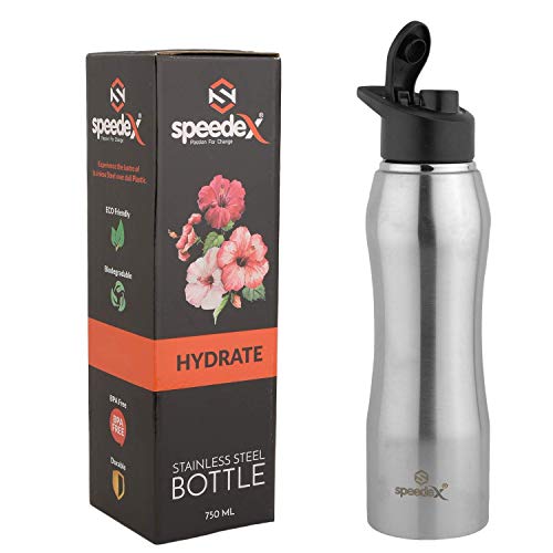 Speedex Stainless Steel Metallic Silver Water Bottle 1 Ltr with Sipper Cap – Leak-Proof, Lightweight, Durable | For Kids, Adults, Office, School, and Travel Use (1000 ml) - Image 1