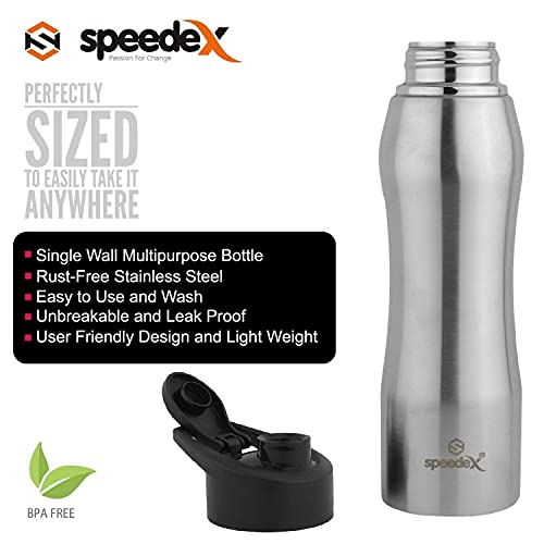 Speedex Stainless Steel Metallic Silver Water Bottle 1 Ltr with Sipper Cap – Leak-Proof, Lightweight, Durable | For Kids, Adults, Office, School, and Travel Use (1000 ml) - Image 4