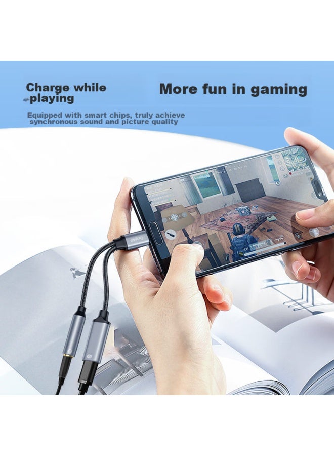 CangHua Headphone Adapter, Type-c To 3.5mm Audio Converter, Charging And Music Two-in Pd60w Fast Charging, Voice Call Conversion Headset, Compatible With Huawei, Xiaomi, Honor Phones - Image 3