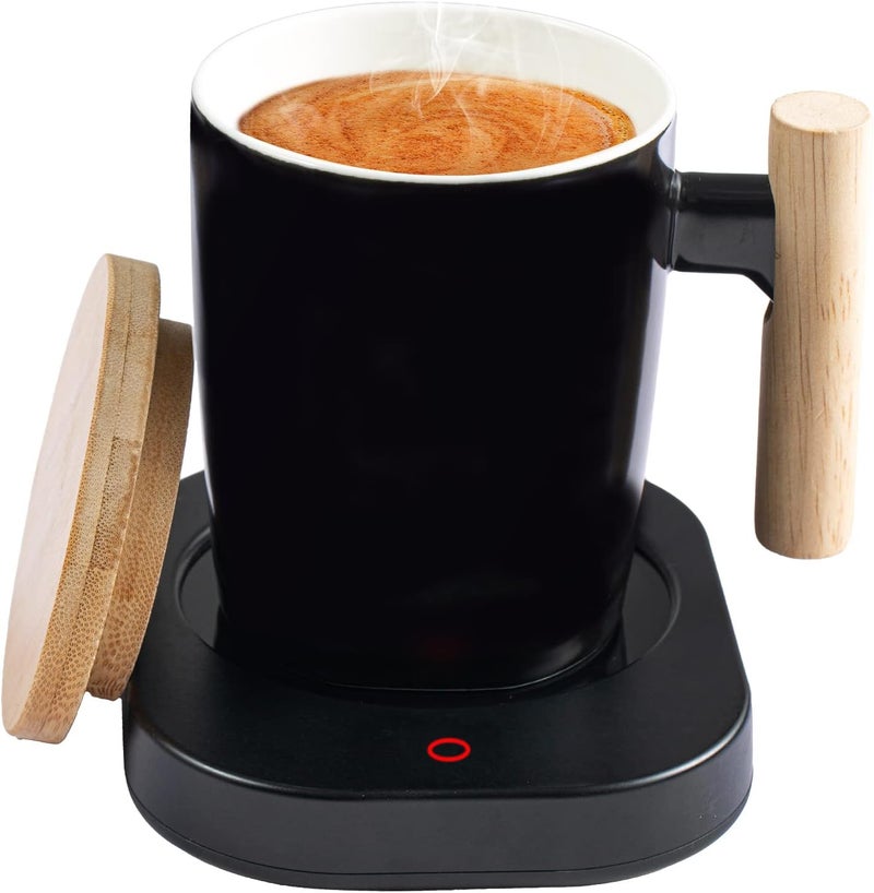 HOWAY Coffee Warmer & Mug Set, Cup Heater for Desk Temperature Control and Smart Auto Shut Off, 14oz, Two temperatures - Image 1