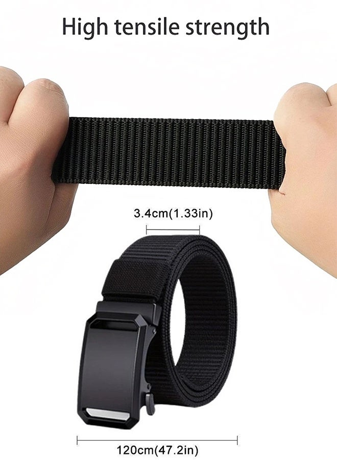 مجيد حزام مضفر للرجال - مشبك أوتوماتيكي ناعم، حزام مضفر من النايلون خفيف الوزن، قابل للتعديل ومتين، حافة قابلة للتعديل - Image 4