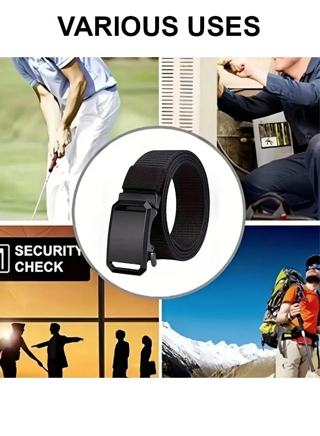 مجيد حزام مضفر للرجال - مشبك أوتوماتيكي ناعم، حزام مضفر من النايلون خفيف الوزن، قابل للتعديل ومتين، حافة قابلة للتعديل - Image 5