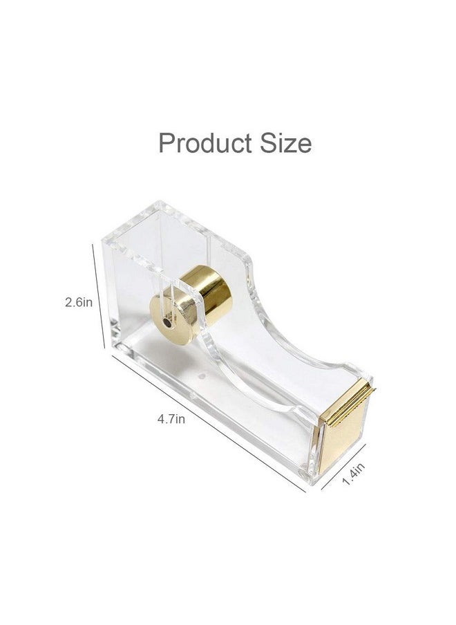 Clear Acrylic Gold 1 Inch Core Desktop Adhesive Tape Dispenser Cutter With Tape Office School Gift Idea (Gold) - pzsku/ZED9115EA2C48883810D3Z/45/_/1731927222/26f1bfb2-134f-4a5a-897f-4be7d5d6ce98