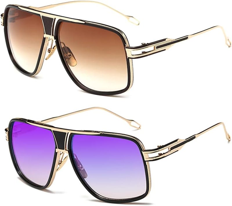 GOBIGER Aviator Sunglasses for Men 100% UV Protection Goggle Alloy Frame with Case - Image 1