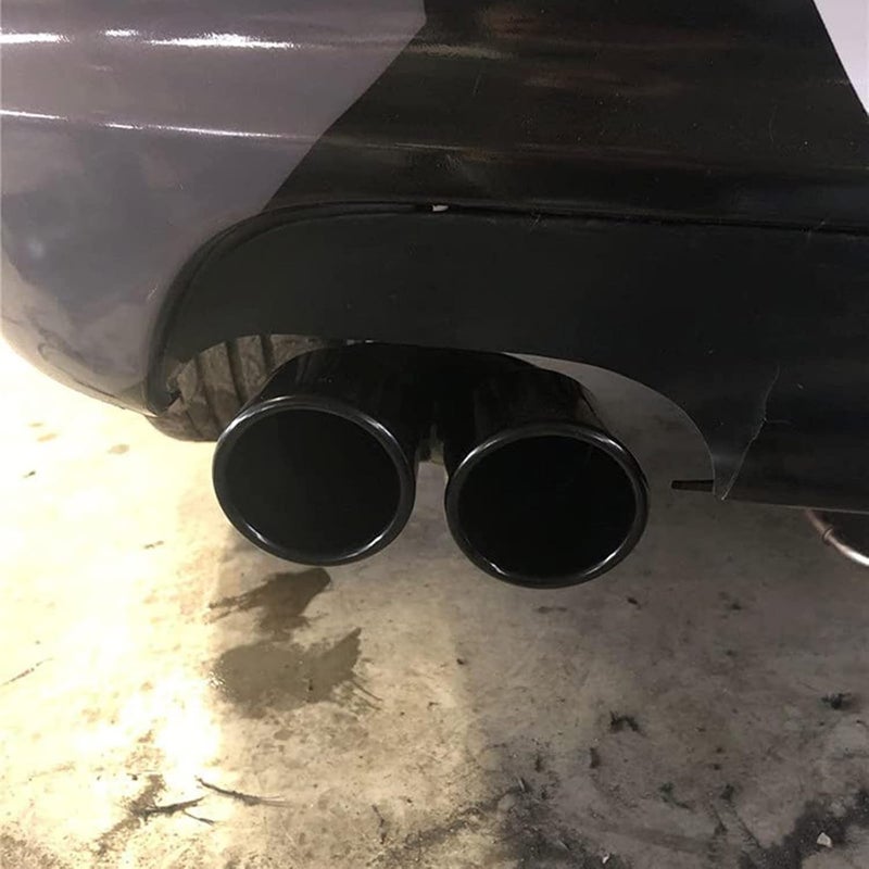 Krtopo 2.5" 63mm Exhaust tips Stainless Steel Car Exhaust Muffler Auto Throat Double End Silencer, Outlet 3" (Straight Black) - Image 5