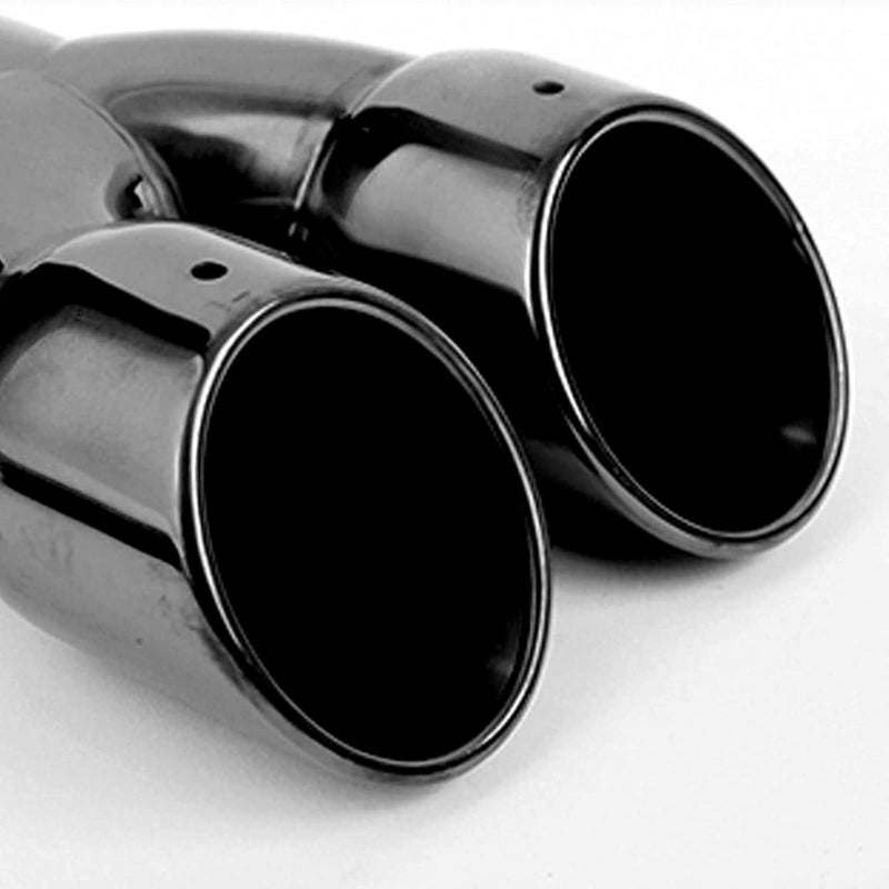 Krtopo 2.5" 63mm Exhaust tips Stainless Steel Car Exhaust Muffler Auto Throat Double End Silencer, Outlet 3" (Straight Black) - Image 4