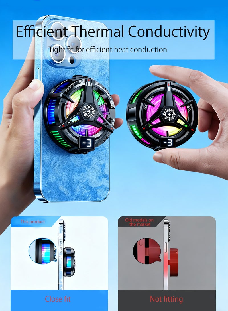 مبرد الهاتف مروحة تبريد الهاتف للألعاب تصميم الامتزاز 3 أوضاع مبرد هاتف أشباه الموصلات مع إضاءة RGB مبرد هاتف صغير للهاتف المحمول والكمبيوتر اللوحي - Image 2