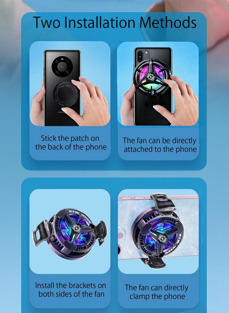 مبرد الهاتف مروحة تبريد الهاتف للألعاب تصميم الامتزاز 3 أوضاع مبرد هاتف أشباه الموصلات مع إضاءة RGB مبرد هاتف صغير للهاتف المحمول والكمبيوتر اللوحي - Image 5