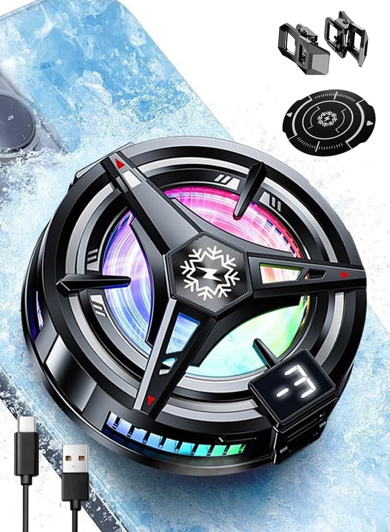 مبرد الهاتف مروحة تبريد الهاتف للألعاب تصميم الامتزاز 3 أوضاع مبرد هاتف أشباه الموصلات مع إضاءة RGB مبرد هاتف صغير للهاتف المحمول والكمبيوتر اللوحي - Image 1