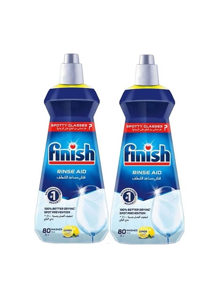 Finish Rinse Aid For Shinier And Drier Dishes Lemon Sparkle 400 ml Pack Of 2 - Image 3