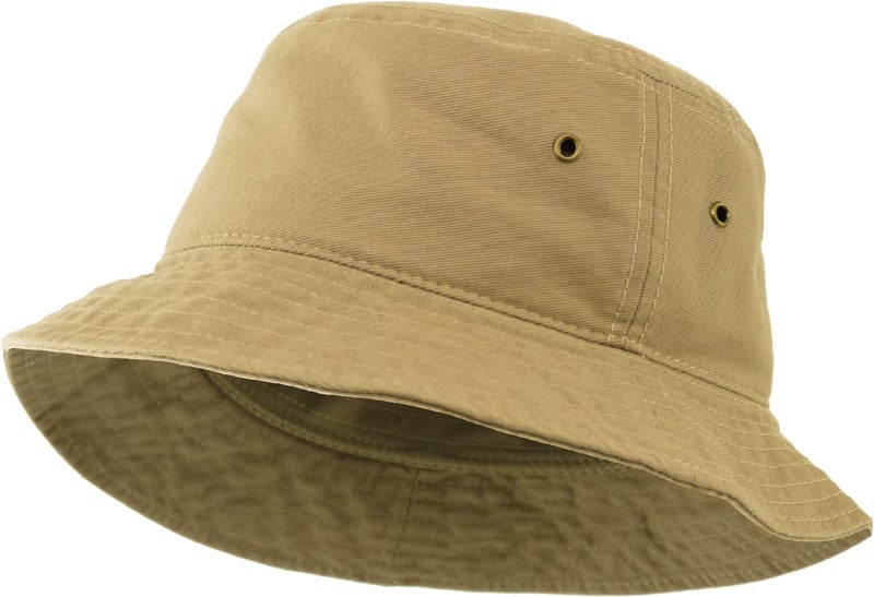 KBETHOS KBM500 KHK SM Unisex Washed Cotton Bucket Hat Summer Outdoor Cap 5 Khaki SmallMedium