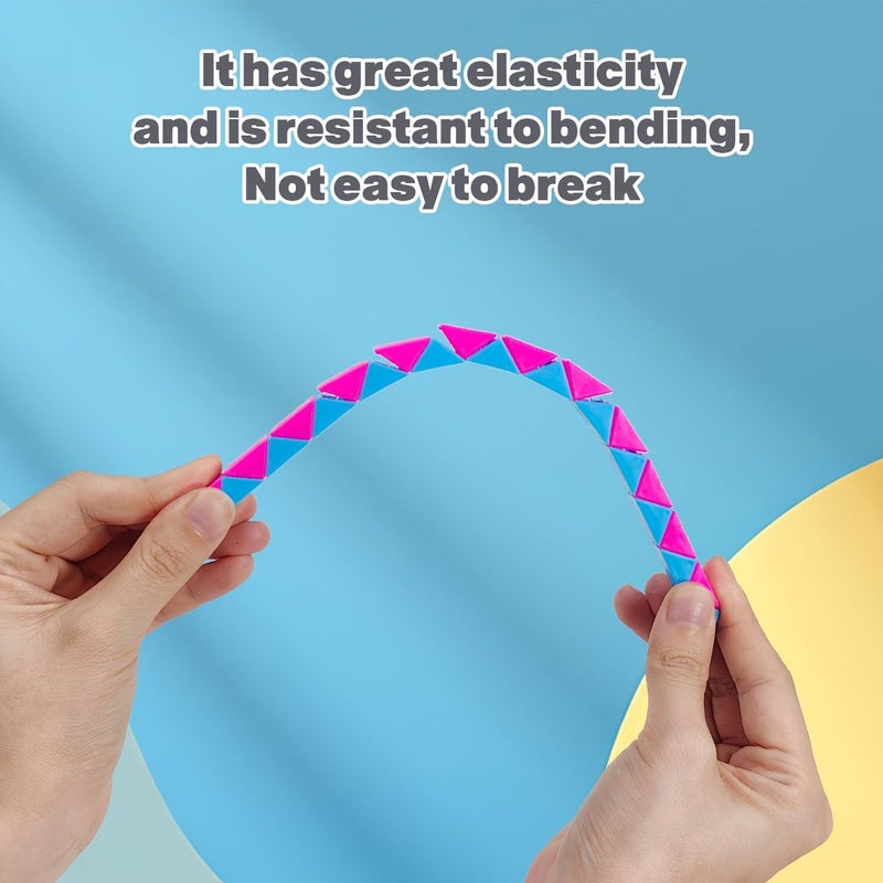 6Pcs Magic Ruler Puzzle Toy 24 Colors Build Shapes Travel Party Gift For Kids - Image 4