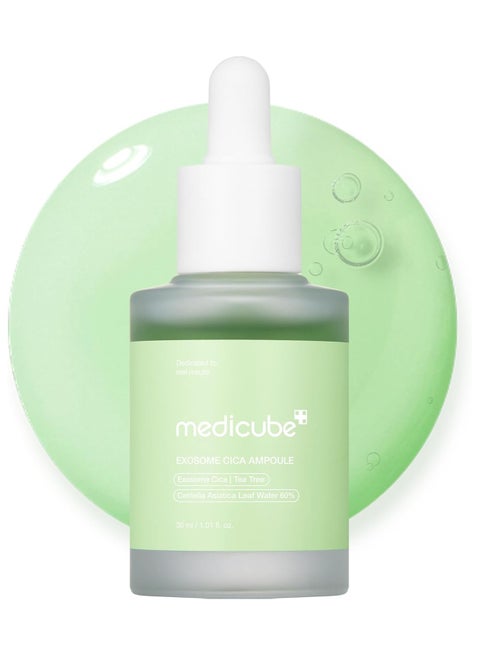 Exosome Cica Tea Tree Ampoule for Sensitive Skin with Centella Asiatica help reduce redness and breakouts. Low-irritating, Moisturizing & Soothing Serum | Korean Skincare | 30ml