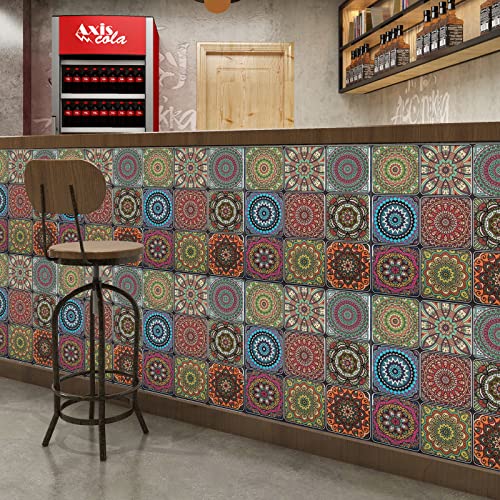 LONGKING Peel and Stick Backsplash Tile Stickers, Colorful Moroccan Tile for Kitchen, Stick on Wall Tiles (10 Sheets) - Image 4