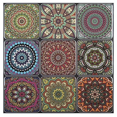 LONGKING Peel and Stick Backsplash Tile Stickers, Colorful Moroccan Tile for Kitchen, Stick on Wall Tiles (10 Sheets) - Image 1