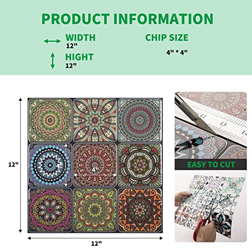 LONGKING Peel and Stick Backsplash Tile Stickers, Colorful Moroccan Tile for Kitchen, Stick on Wall Tiles (10 Sheets) - Image 5