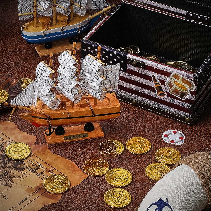 Chinco 10 Sheets Pirate Stickers Fun Stickers Adhesive Assorted Pirate Themed Decals for Birthday Party Favor for Arm Water Bottles Laptop Halloween - Image 5