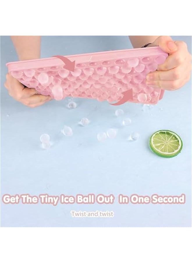 HOOKOR Ice Cube Trays, Small Ice Cube Trays Easy Release,104x4 PCS Round Ice Cube Tray Crushed Ice Tray for Chilling Drinks Coffee Juice,Sphere Chilling Cocktail Whiskey Tea Coffee (Pink)  - Image 3