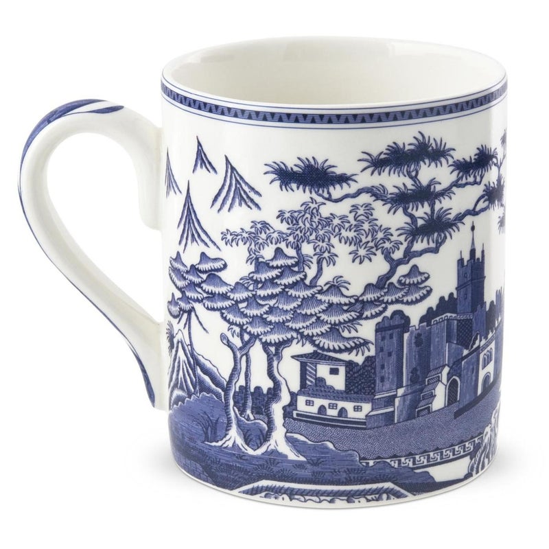 Spode Blue Room 16oz Porcelain Tea Mug Gothic Castle  Decorative Scrollwork  Scenic Glaze  Elegant Hot Beverage Cup for Brunch Table Dishwasher  Microwave Safe Collector Drinkware