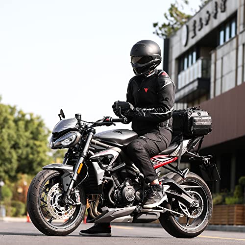 Rhinowalk Motorcycle Tail Bag Expandable 19-26L Motor Travel Luggage Motorbike Rear Rack Trunk Storage Bag with Waterproof Rain Cover Motorcycle Accessories,Black - Image 5