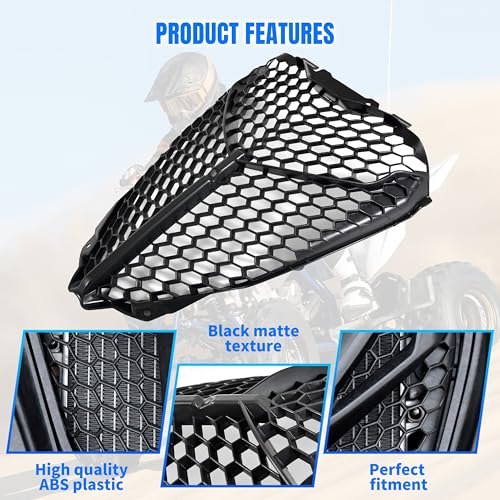 SLORIMOD Mesh Grill Radiator Guard Protector for Yamaha Raptor 700 700R 2013-2025 Accessories, Front Plastic Radiator Shield Grille Cover Replace #1PE-E2467-00-00 - Image 5