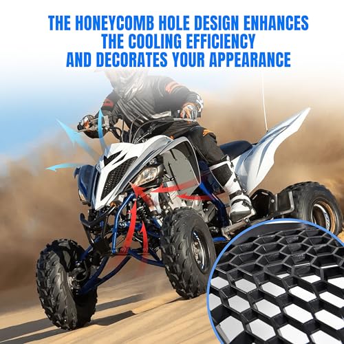 SLORIMOD Mesh Grill Radiator Guard Protector for Yamaha Raptor 700 700R 2013-2025 Accessories, Front Plastic Radiator Shield Grille Cover Replace #1PE-E2467-00-00 - Image 4