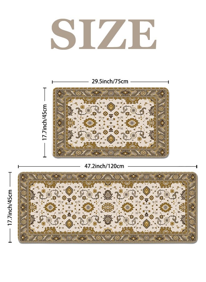 Generic 2 PCS Kitchen Floor Mats Rugs Set, Cushion Floor Carpet, Waterproof, Oil Resistant and Anti-Fatigue PU Standing Mat for Kitchen, Floor, Office, Sink, Laundry 45*75CM+45*120CM  - Image 5