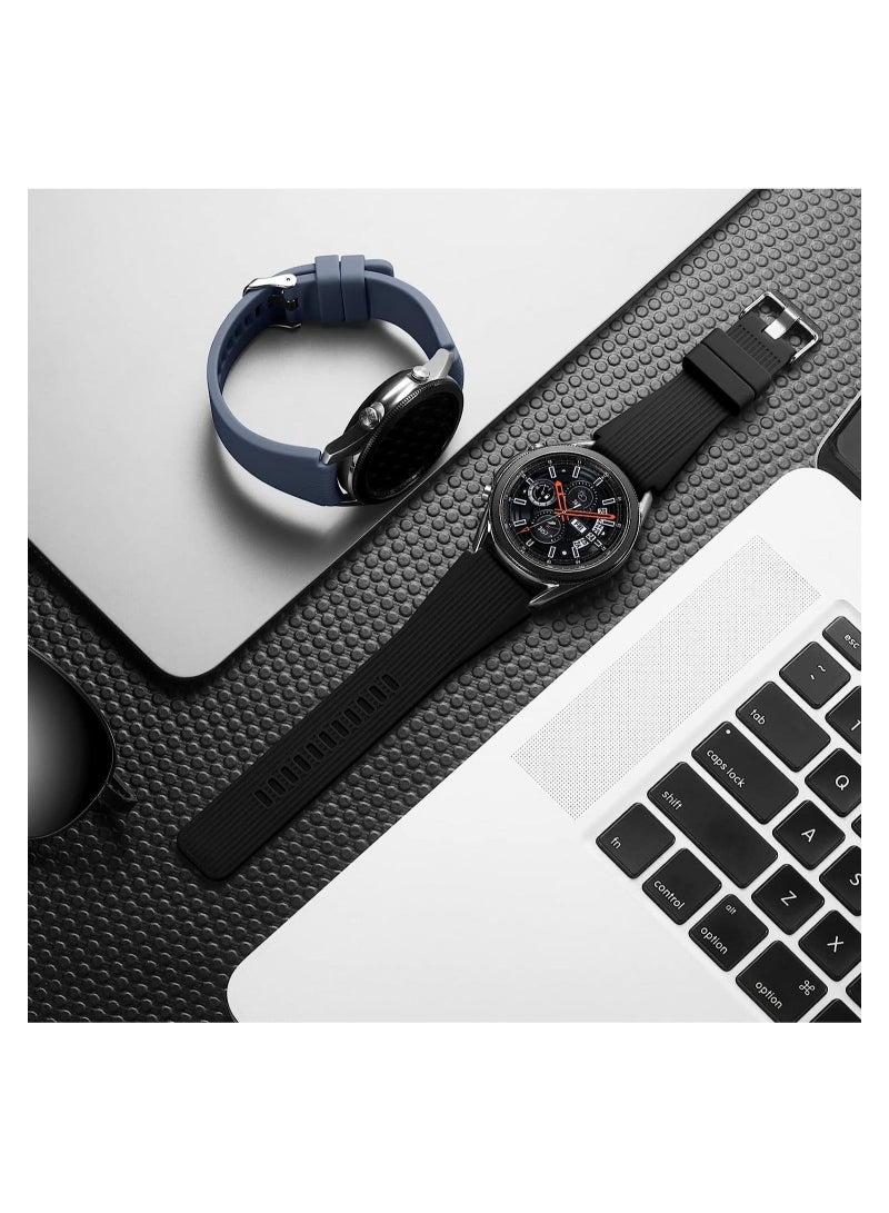 Captaintech Silicone Watch Strap for Samsung Galaxy Watch/Gear S3/Watch With a Lug Width of 22mm, Soft Silicone Sport Wristband Replacement Straps, Vertical Grain Strap, for Men and Women (White) - Image 5