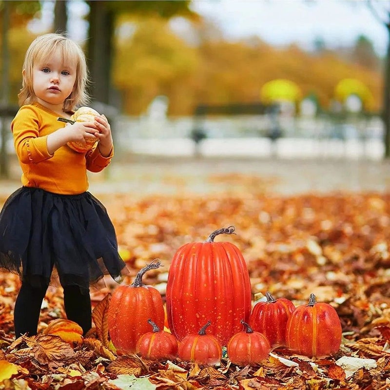 Halloween Pumpkin Figurine Set of 7, ABS Plastic, 21 cm High - Image 5