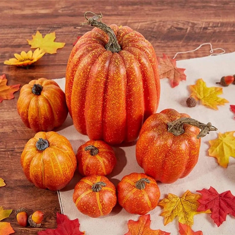 Halloween Pumpkin Figurine Set of 7, ABS Plastic, 21 cm High - Image 4