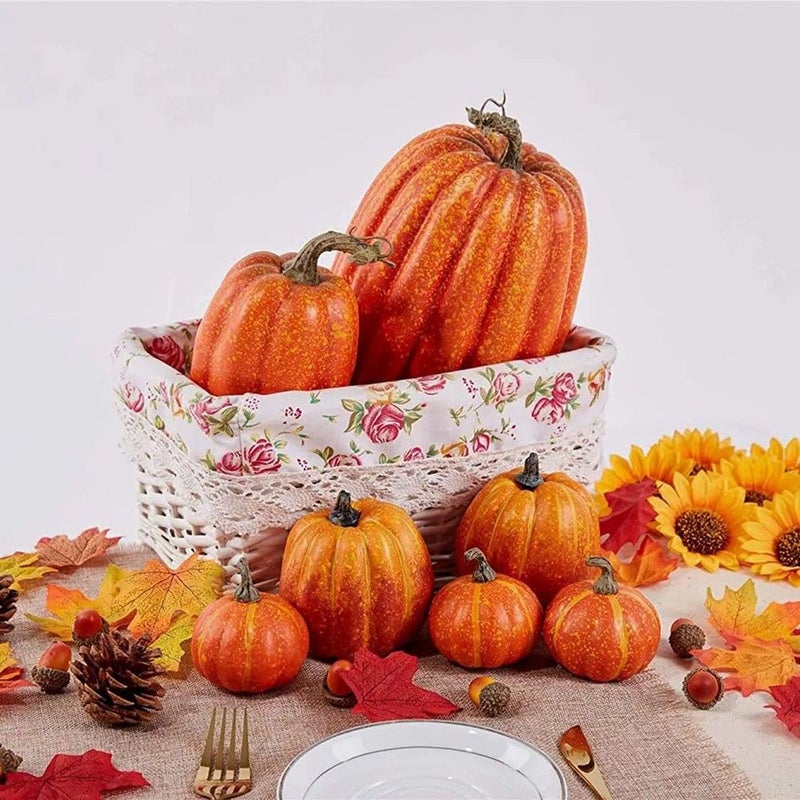 Halloween Pumpkin Figurine Set of 7, ABS Plastic, 21 cm High - Image 2