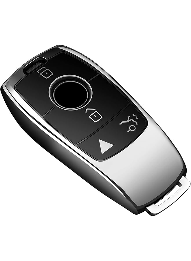 Tukellen غطاء مفتاح سيارة مرسيدس بنز، غطاء مفتاح ناعم من مادة TPU خاص متوافق مع موديلات 2017-2023 الفئة E، 2018-2021 الفئة S، 2019-2023 الفئة A، الفئة C، الفئة G، فضي - Image 1
