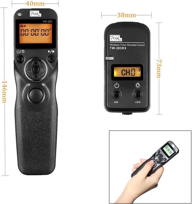 Pixel Timer Shutter Release TW283-N3 Wireless Remote Control Compatible with Canon 5D Mark-III/Mark-IV 5D R5 R5C 10D 1DX 1DC 1DS 1D 5DS 5DSR 20D 6D 7D Mark-II 7D 50D 40D 30D D60 D30 D2000 - Image 3