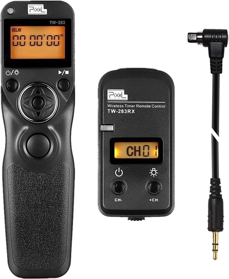 Pixel Timer Shutter Release TW283-N3 Wireless Remote Control Compatible with Canon 5D Mark-III/Mark-IV 5D R5 R5C 10D 1DX 1DC 1DS 1D 5DS 5DSR 20D 6D 7D Mark-II 7D 50D 40D 30D D60 D30 D2000 - Image 1