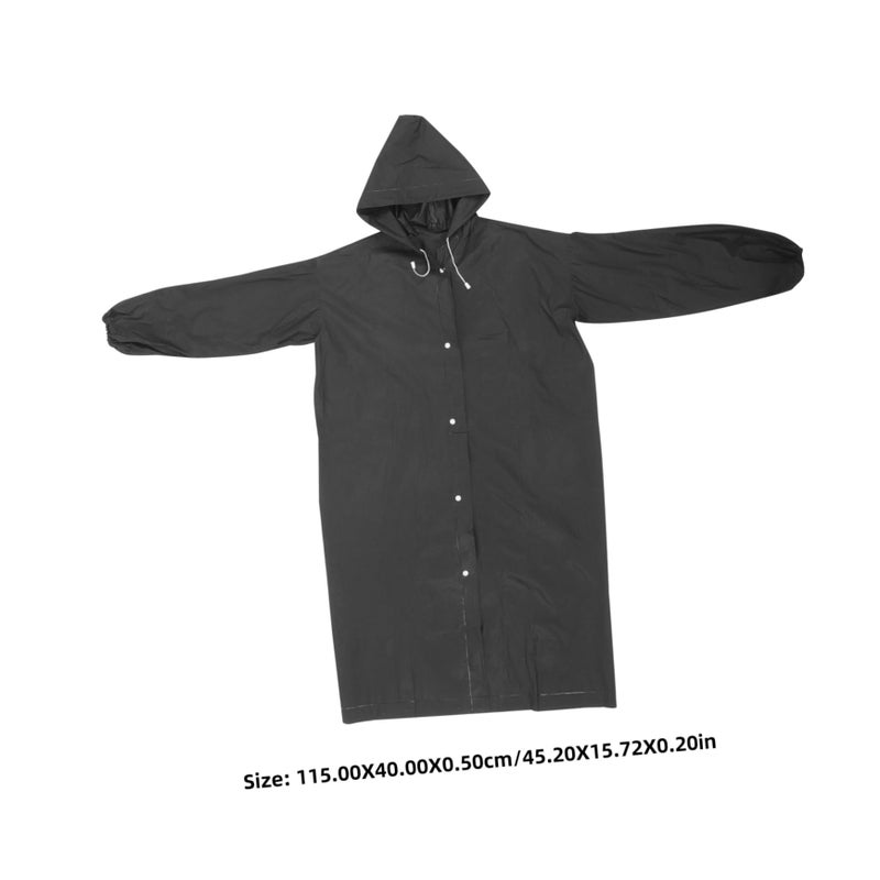 Reusable Hooded Adult Rain Poncho Long Waterproof Outdoor Camping Hiking - Image 3