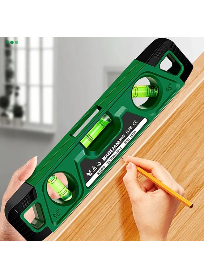 Dark Green Magnetic Level Ruler Durable Acrylic for Woodworking Home Improvement DIY - Image 3