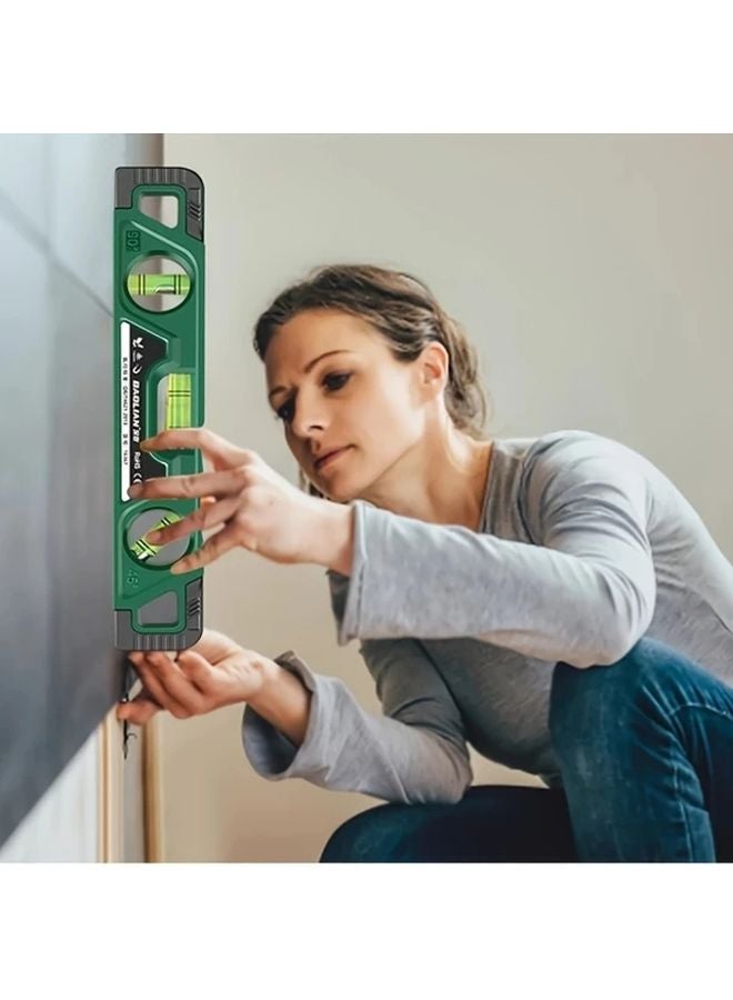 Dark Green Magnetic Level Ruler Durable Acrylic for Woodworking Home Improvement DIY - Image 2