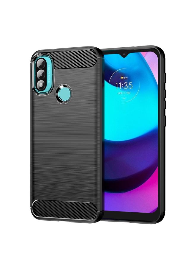 Case Cover For Lenovo K14 Brushed Texture Carbon Fiber TPU Phone Case Black