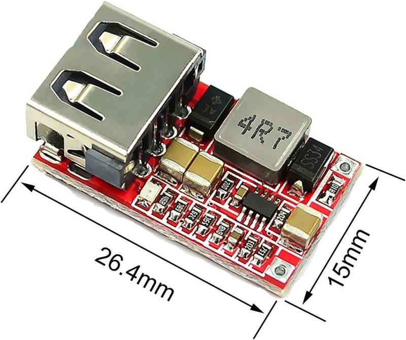 REES52 REES52 DC DC Buck Converter Car USB Charger Module 624V 12V 24V to 5V 3A Step Down Voltage Regulator Power Supply ModulePack of 5 Red - Image 3