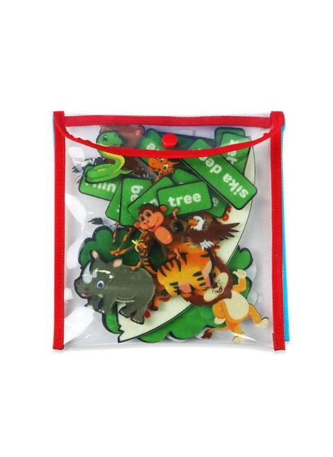 Storytelling Felt Pieces Create Your Own Zoo Forest Animal Felt Pieces Early Education Enlightenment Understanding Teaching Aids-Color:Red Edge-Specifications:19*20cm