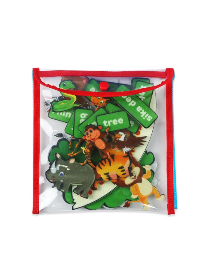 null - Storytelling Felt Pieces Create Your Own Zoo Forest Animal Felt Pieces Early Education Enlightenment Understanding Teaching Aids-Color:Red Edge-Specifications:19*20cm - Image 1