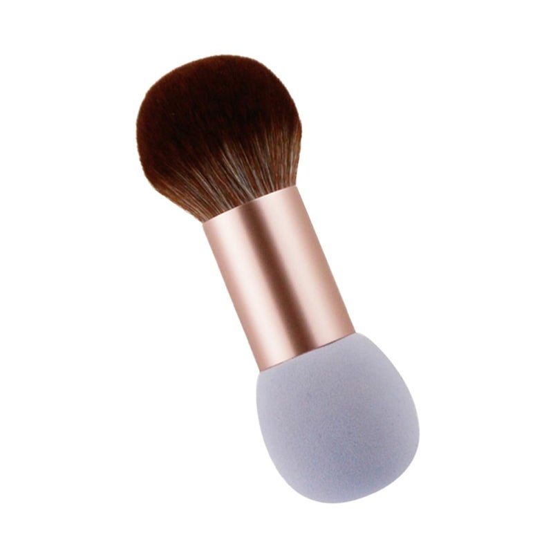VILLCASE Double-ended Purple Artificial Fiber Powder and Blush Brush, Multi-functional Makeup Tool for Women, Portable Cosmetic Face Brush for Blush Application and Setting - Image 1