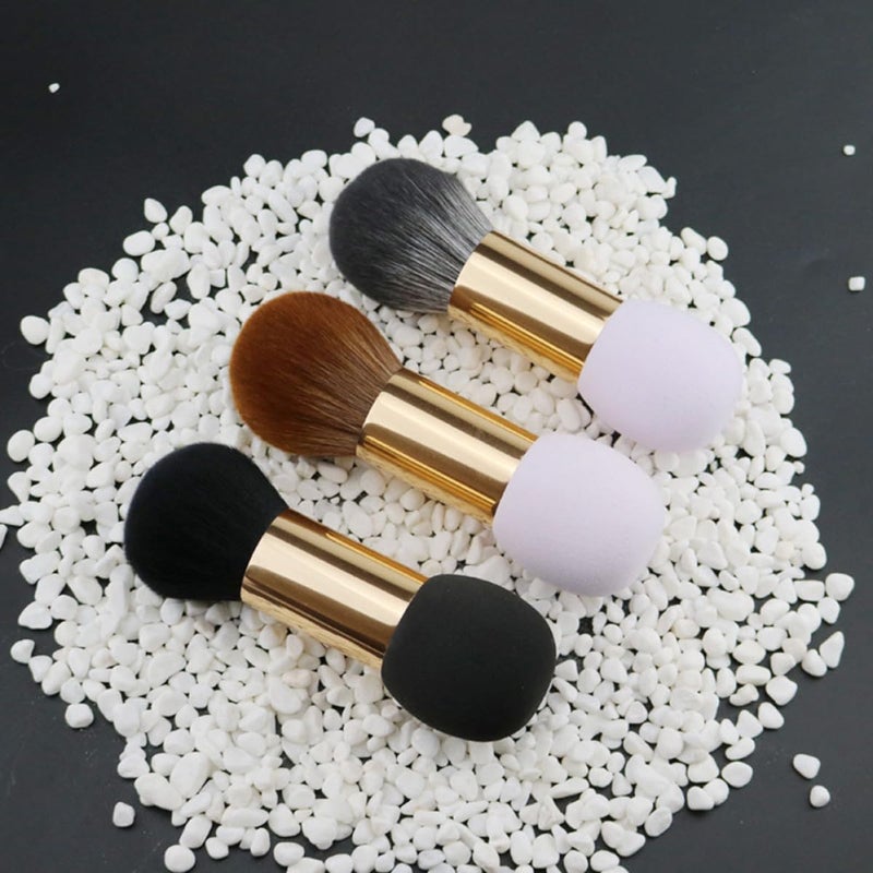 VILLCASE Double-ended Purple Artificial Fiber Powder and Blush Brush, Multi-functional Makeup Tool for Women, Portable Cosmetic Face Brush for Blush Application and Setting - Image 5
