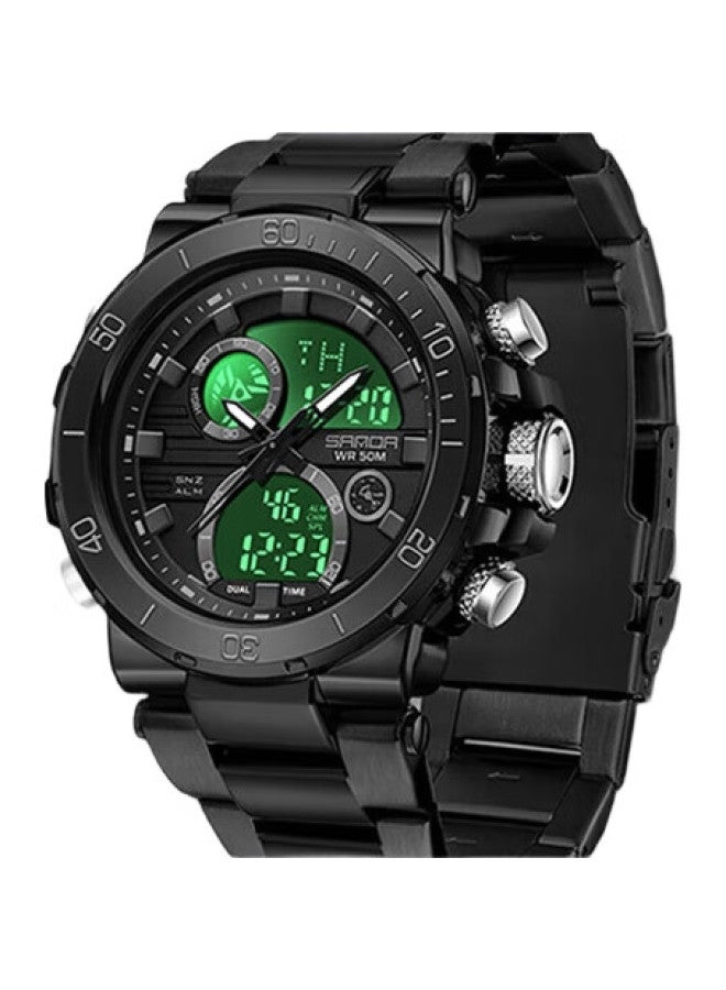 Sanda Electronic Watch Men Students Waterproof Sports Watch For Junior And Senior High School Students Qixi Valentine'S Day Gift For Boyfriend 6178 Black - Image 2
