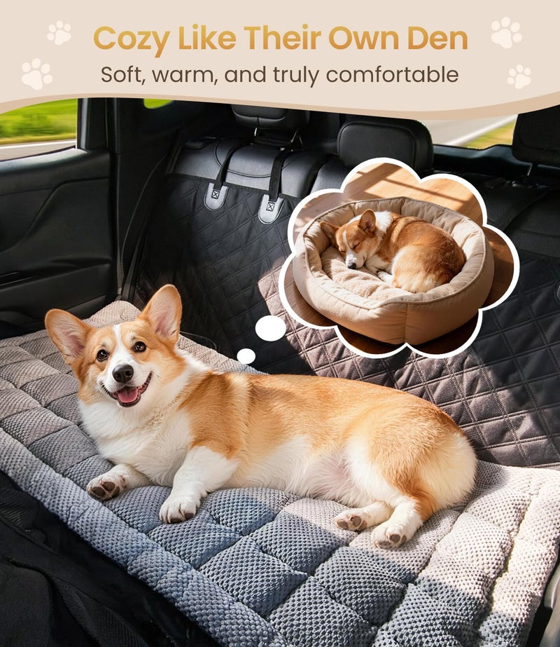 Zanch Thick Supportive Dog Car Bed for Car Backseat, Soft Non-Slip Travel Car Blanket Seat Cover with Joint Protection, Fits SUVs, Trucks & Backseat Extenders [Grey, 52.36"×24.8"] - Image 5